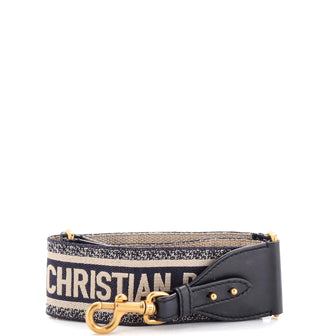 Christian Dior Logo Shoulder Strap Embroidered Canvas