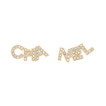 Chanel CHA-NEL Stud Earrings Metal with Crystals