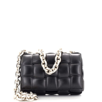 Bottega Veneta Cassette Chain Crossbody Bag Padded Maxi Intrecciato Leather