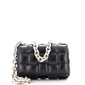 Bottega Veneta Cassette Chain Crossbody Bag Padded Maxi Intrecciato Leather