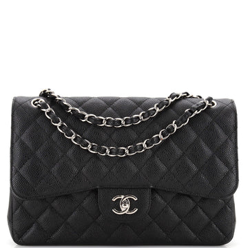 Chanel Classic Double Flap Bag Quilted Caviar Jumbo