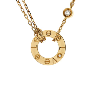 Cartier 2 Diamonds Love Pendant Necklace 18K Yellow Gold and Diamonds