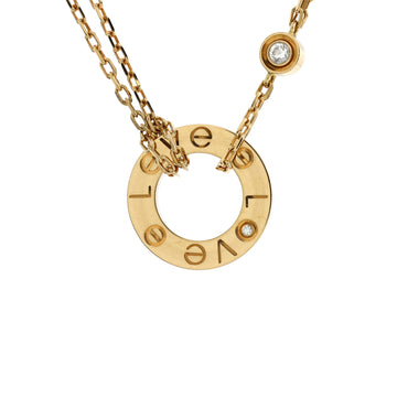 Cartier 2 Diamonds Love Pendant Necklace 18K Yellow Gold and Diamonds