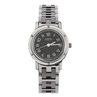 Hermes Clipper Quartz Watch Stainless Steel 24