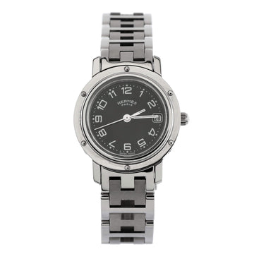 Hermes Clipper Quartz Watch Stainless Steel 24