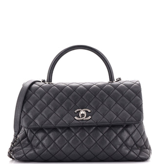 Chanel Coco Top Handle Bag Quilted Caviar Medium