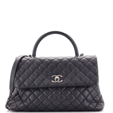 Chanel Coco Top Handle Bag Quilted Caviar Medium