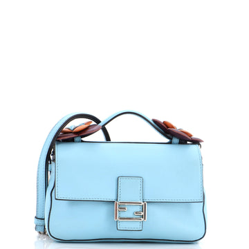 Fendi Flowerland Double Baguette Crossbody Bag Leather Micro