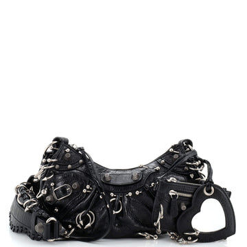 Balenciaga Le Cagole Giant Studs Shoulder Bag Piercing Embellished Leather XS
