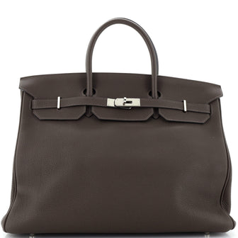 Hermes Birkin Handbag Brown Togo with Palladium Hardware 40