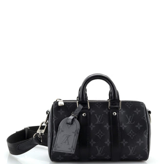 Louis Vuitton Keepall Bandouliere Bag Reverse Monogram Eclipse Canvas 25