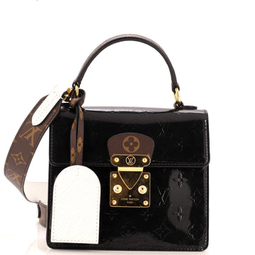 Louis Vuitton Spring Street NM Handbag Monogram Vernis with Monogram Canvas and Epi Leather