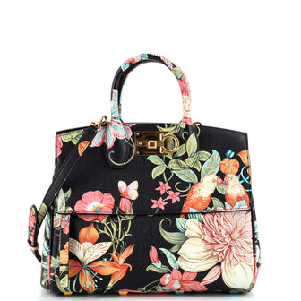 Salvatore Ferragamo Studio Satchel Printed Leather Small