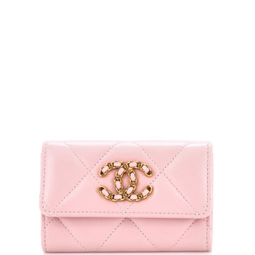 Chanel 19 Flap Card Case Quilted Leather