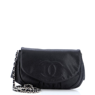 Chanel Half Moon Wallet on Chain Caviar