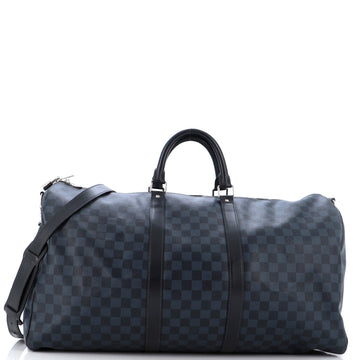 Louis Vuitton Keepall Bandouliere Bag Damier Cobalt 55
