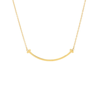 Tiffany & Co. T Smile Pendant Necklace 18K Yellow Gold Small