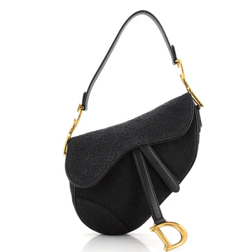 Christian Dior Saddle Handbag Oblique Jacquard Medium