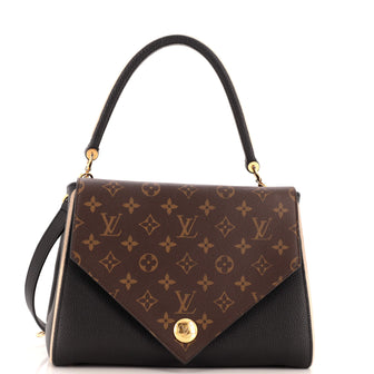 Louis Vuitton Double V Handbag Calfskin with Monogram Canvas