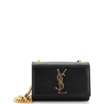 Saint Laurent Classic Monogram Crossbody Bag Grainy Leather Small