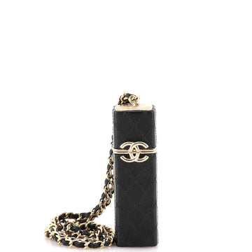 Chanel CC Squared Lipstick Case on Chain Stitched Lambskin with Metal