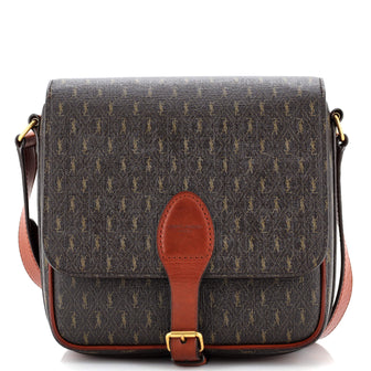 Saint Laurent Le Monogramme Buckle Satchel Monogram All Over Coated Canvas and Leather Medium