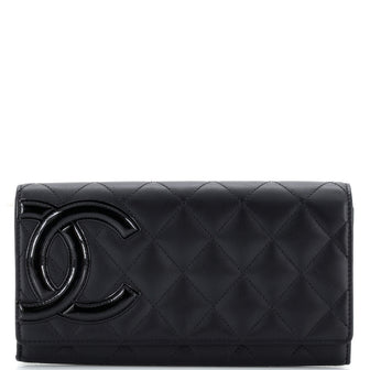 Chanel Cambon Gusset Wallet Quilted Lambskin Long