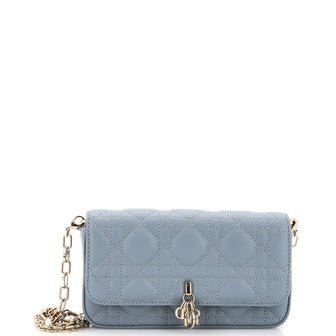 Christian Dior Lady Dior Chain Phone Pouch Cannage Quilt Lambskin
