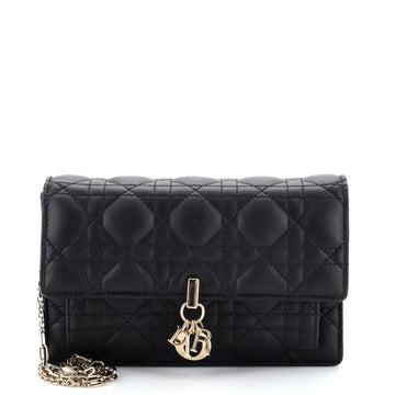Christian Dior Miss Dior Charms Chain Pouch Cannage Quilt Lambskin