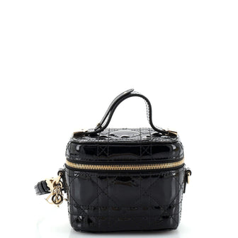 Christian Dior Lady Dior Vanity Case Cannage Quilt Patent Micro