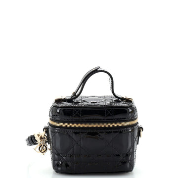 Christian Dior Lady Dior Vanity Case Cannage Quilt Patent Micro
