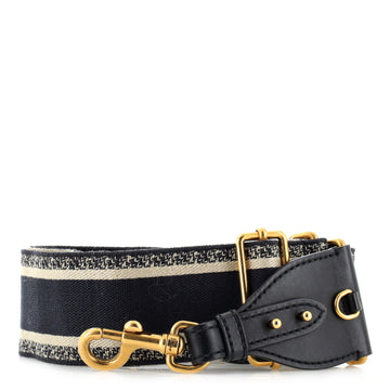 Christian Dior Logo Shoulder Strap Embroidered Canvas