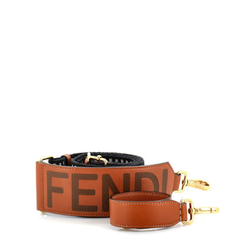 Fendi Logo Strap You Shoulder Strap Check Canvas and Leather