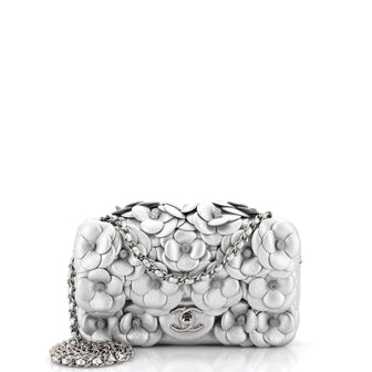 Chanel CC Camellia Flap Bag Embellished Lambskin Mini
