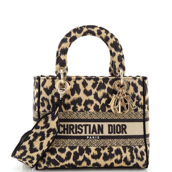 Christian Dior Lady D-Lite Bag Mizza Embroidered Canvas Medium