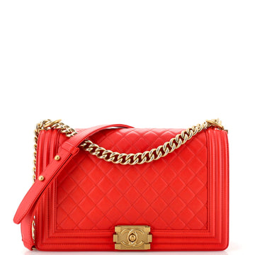 Chanel Boy Flap Bag Quilted Lambskin New Medium