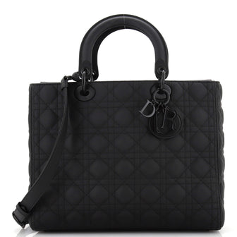Christian Dior Ultra Matte Lady Dior Bag Cannage Quilt Calfskin Large