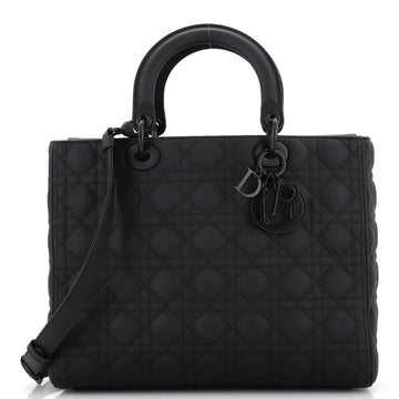 Christian Dior Ultra Matte Lady Dior Bag Cannage Quilt Calfskin Large