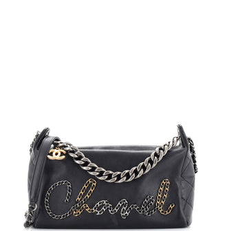 Chanel Chain Signature Hobo Leather with Metal Medium