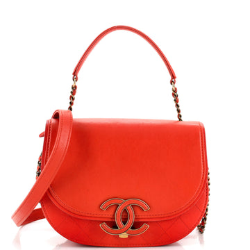 Chanel Coco Curve Flap Messenger Calfskin and Quilted Goatskin Small