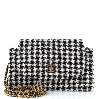 Chanel Wallet on Chain Quilted Houndstooth Tweed Mini