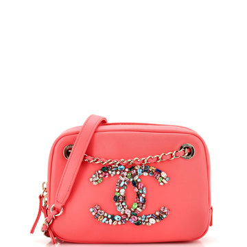 Chanel Giant Crystal CC Camera Bag Embellished Lambskin Small