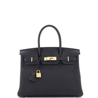 Hermes Birkin Handbag Black Togo with Rose Gold Hardware 30
