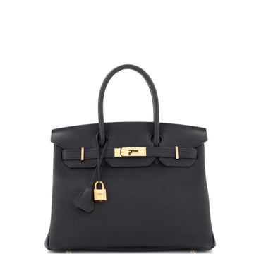 Hermes Birkin Handbag Black Togo with Rose Gold Hardware 30