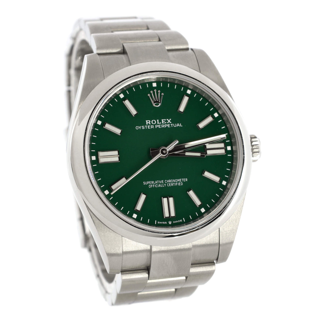 Rolex Oyster Perpetual Datejust Mint Green Automatic Watch Stainless