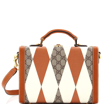 Gucci Top Handle Beauty Case Rhombus GG Coated Canvas with Leather