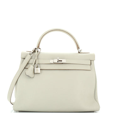 Hermes Kelly Handbag Grey Togo with Palladium Hardware 32
