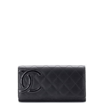 Chanel Cambon Gusset Wallet Quilted Lambskin Long
