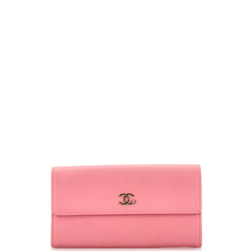 Chanel CC Gusset Flap Wallet Goatskin Long
