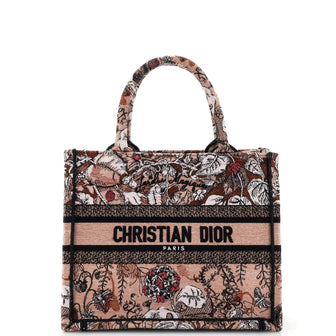 Christian Dior Book Tote Embroidered Canvas Small